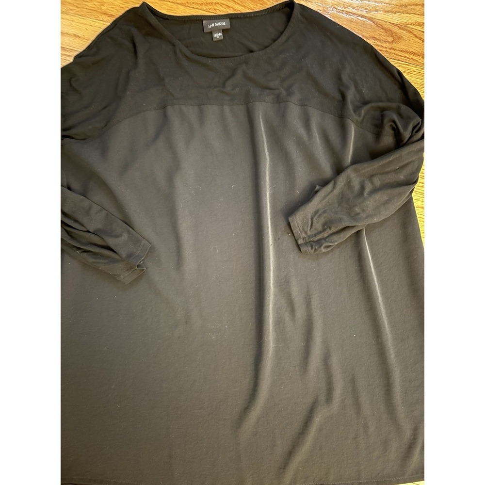 J. Jill Wearever Collection Women's Size Large Black Mixed Material Tunic Top